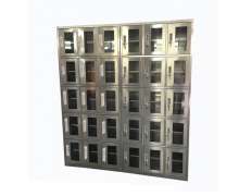 ตู้ล็อคเกอร์สแตนเลส ประตูกระจก 15 ช่อง ขนาด 420*900 สูง 1800 mm. 0