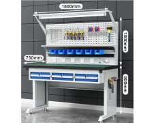 โต๊ะทำงานป้องกันไฟฟ้าสถิตย์ ESD โต๊ะปฏิบัติการโรงงานอิเล็กทรอนิกส์  โลหะผสมอลูมิเนียม แผ่น ESD สีเขียวหนา 2 มิล 0
