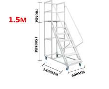 บันไดหยิบของ บันไดเหล็กมีล้อ 0.6 เมตร - 4 เมตร  เลือกสีได้ค่ะ แบบหนา