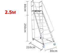 บันไดหยิบของ บันไดเหล็กมีล้อ 0.6 เมตร - 4 เมตร  เลือกสีได้ค่ะ แบบหนา