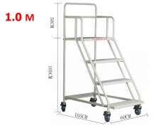 บันไดหยิบของ บันไดเหล็กมีล้อ 0.6 เมตร - 4 เมตร  เลือกสีได้ค่ะ แบบหนา