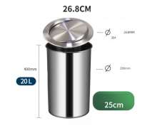 ถังขยะสแตนเลส+ฝาสแตนเลสใช้ติดตั้งกับเคาเตอร์  เกรด304 หนา 1.2 มิล