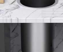 ถังขยะสแตนเลส+ฝาสแตนเลสใช้ติดตั้งกับเคาเตอร์  เกรด304 หนา 1.2 มิล