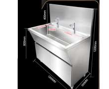 อ่างล้างมือแพทย์สแตนเลส ซิงค์สแตนเลส ก็อกน้ำธรรมดา /ก็อกน้ำอัตโนมัติเซ็นเซอร์