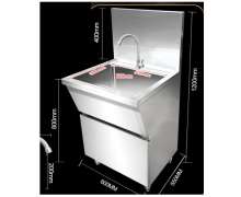 อ่างล้างมือแพทย์สแตนเลส ซิงค์สแตนเลส ก็อกน้ำธรรมดา /ก็อกน้ำอัตโนมัติเซ็นเซอร์