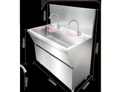 อ่างล้างมือแพทย์สแตนเลส ซิงค์สแตนเลส ก็อกน้ำธรรมดา /ก็อกน้ำอัตโนมัติเซ็นเซอร์