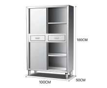 ตู้สแตนเลส 4ประตู 2 ลิ้นชัก เกรด 304 ขนาด 50*100*180 ซม. 0
