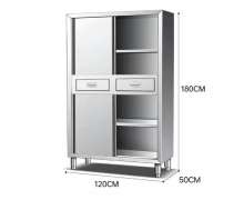 ตู้สแตนเลส 4ประตู 2 ลิ้นชัก เกรด 304 ขนาด 50*120*180 ซม. 0