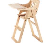 เก้าอี้เด็ก เก้าอี้ทานอาหารเด็ก ทำด้วยไม้ธรรมชาติ สีไม้ธรรมชาติ 52 x 54 x 84 cm