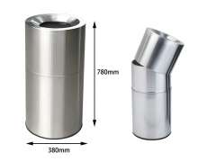 ถังขยะสแตนเลส มีช่องทิ้งด้านบน เกรด พรีเมี่ยม ขนาด 38*78 ซม. 0