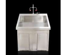 อ่างล้างมือสแตนเลส เข่าดัน 1หลุม ซิงค์ล้างจานสแตนเลสหลุมพร้อมโต๊ะ 1 หลุม2 ก็อก