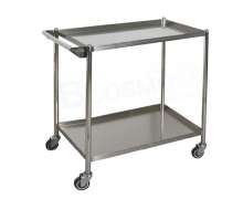 รถเข็น 2 ชั้นสแตนเลส ขนาดถาด 45*73 ขอบ 4 ซม. สูง 80 ซม. 0