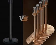 เสากั้นทางเดินสแตนเลสสีโรลด์โกลด์