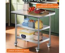 โต๊ะสแตนเลส 3 ชั้น มีล้อ