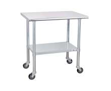 โต๊ะสแตนเลส 2 ชั้น มีล้อ 0