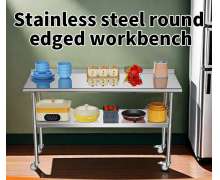 โต๊ะสแตนเลส 2 ชั้น มีล้อ