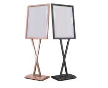 ป้ายโปสเตอร์สแตนลเลส พรี่เมี่ยมใช้ในโรงแรม สีโรสโกลด์