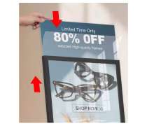 ป้ายโปสเตอร์สแตนลเลส พรี่เมี่ยมใช้ในโรงแรม สีโรสโกลด์