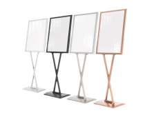 ป้ายโปสเตอร์สแตนลเลส พรี่เมี่ยมใช้ในโรงแรม สีโรสโกลด์