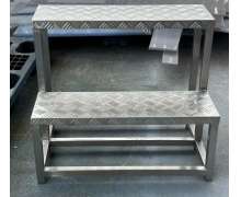 บันไดสแตนเลส 2 ขั้น บันไดขึ้นเตียง 2 ขั้น 60*50 สูง 50 ซม.
