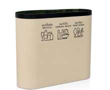 ถังขยะสแตนเลสแยกประเภทขยะ เกรดพรีเมี่ยม ขนาด 90 ลิตร  ขนาด  940*310*810mm สแตนเลสหนา 1.0 มิล ฝาแกว่งด้านบน