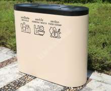 ถังขยะสแตนเลสแยกประเภทขยะ เกรดพรีเมี่ยม ขนาด 90 ลิตร  ขนาด  940*310*810mm สแตนเลสหนา 1.0 มิล ฝาแกว่งด้านบน