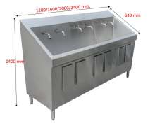อ่างล้างมือในห้องผ่าตัด สแตนเลส 304 หนา 1.5 มิล เข่าดัน