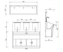 อ่างล้างมือในห้องผ่าตัด สแตนเลส 304 หนา 1.5 มิล