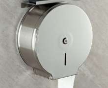 กล่องใส่กระดาษทิชชู จัมโบโรลสแตนเลสมีที่วางของด้านบน ทรงกลม ติดผนัง ขนาด 262*118*254 mm.