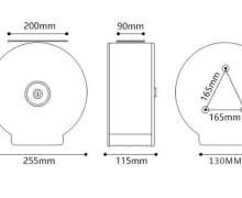 กล่องใส่กระดาษทิชชู จัมโบโรลสแตนเลสมีที่วางของด้านบน ทรงกลม ติดผนัง ขนาด 262*118*254 mm.