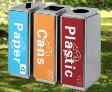 ถังขยะสแตนเลส  28*28 สูง 77 ซม.บรรจุ 30 ลิตร สแตนเลส 201 มีถังด้านใน ราคาต่อใบ