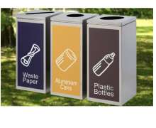 ถังขยะสแตนเลส  33*33 สูง 72 ซม.บรรจุ 30 ลิตร สแตนเลส 201 มีถังด้านใน ราคาต่อใบ วางต่อเนื่องเป็นถังขยะแยกประเภทขยะ 0