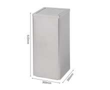 ถังขยะสแตนเลส เกรด 201  ขนาด  300*300*610 mm มีถังด้านในสังกะสี 0
