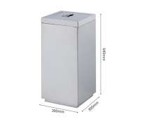 ถังขยะสแตนเลส เกรด 201  ขนาด  300*300*640 mm มีถังด้านในสังกะสี 0