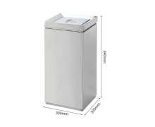 ถังขยะสแตนเลส เกรด 201  ขนาด  300*300*640 mm มีถังด้านในสังกะสี 0