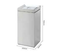 ถังขยะสแตนเลส เกรด 201  ขนาด  350*350*750 mm มีถังด้านในสังกะสี 0