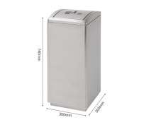 ถังขยะสแตนเลส เกรด 201  ขนาด  300*300*740 mm มีถังด้านในสังกะสี 0