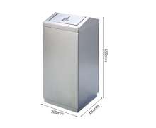 ถังขยะสแตนเลส เกรด 201  ขนาด  300*300*655 mm มีถังด้านในสังกะสี 0