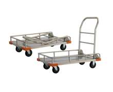 รถเข็นพื้นเรียบสแตนเลส 500 กก รุ่น CW-079A-1-1 ด้ามเข็นพับเก็บได้ มีขแบกันตก 10 ซม. 0