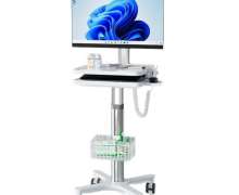 รถเข็นวางคอมพิวเตอร์ ในโรงพยาบาล ปรับสูงต่ำได้ ชื่อสินค้า MT-1U 0