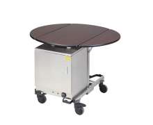 รถเข็นรูมเซอร์วิสพร้อมตู้อุ่น เกรดเอคันใหญ่ ขนาดกางใช้งาน1080*740 สูง 750 mm ขนาดพับ:730*430*สูง 750 mm  พับเก็บซ้อนคันได้ cw-065-22 Room service trolley warmer เกรด พรีเมี่ยม 0