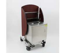 รถเข็นรูมเซอร์วิสพร้อมตู้อุ่น เกรดเอคันใหญ่ ขนาดกางใช้งาน1080*740 สูง 750 mm ขนาดพับ:730*430*สูง 750 mm  พับเก็บซ้อนคันได้ cw-065-22 Room service trolley warmer เกรด พรีเมี่ยม