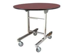 โต๊ะรูมเซอร์วิสพร้อมตู้อุ่นมีระบบไฟฟ้า ขนาดกางใช้งาน Φ910*810 mm ขนาดพับเก็บ 520*810 mm. คันเล็ก พับได้2ข้างเก็บซ้อนคันไม่ได้ รุ่น CW-065-22-1 Room service trolley warmer