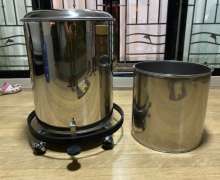 ถังขยะสแตนเลสมีล้อเท้าเหยียบ 430 ถังใส่ขยะด้านในเป็นสแตนเลส