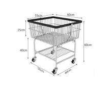 ตะกร้าใส่ผ้า เหล็กชุบโครเมี่ยม ขนาด 53*60 สูง 60 ซม. 0