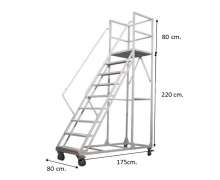 บันไดมีล้อ บันไดติดล้อ,บันไดเติมสินค้า, ขนาด 8 ขั้น เลือกสีได้ค่ะ แบบหนา