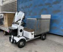 รถเข็นขยะไฟฟ้าแบบนั่งขับ บรรทุกถังขยะเทศบาล