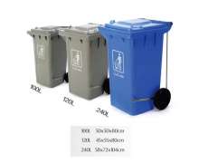 ถังขยะพลาสติกมีล้อ2ล้อ สีเทา 0