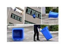 ถังขยะพลาสติกมีล้อ2ล้อ สีเทา