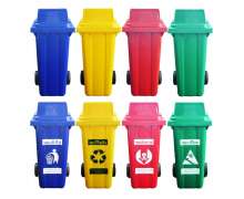 ถังขยะเทศบาล ถังขยะพลาสติก120ลิตร มีล้อ2ล้อฝามีช่องทิ้ง